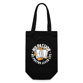 Poetry Lover My Passion My Poetry Lover Bookish - Geschenkbeutel für Flaschen - Schwarz - Vorne