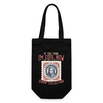 Stamp Collector If You Think I'm Cool Stamp Lover - Geschenkbeutel für Flaschen - Schwarz - Vorne