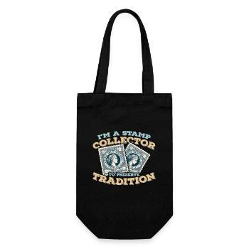 I'm A Stamp Collector To Preserve Stamp Collecting - Gift Bag for Bottles - black - Front