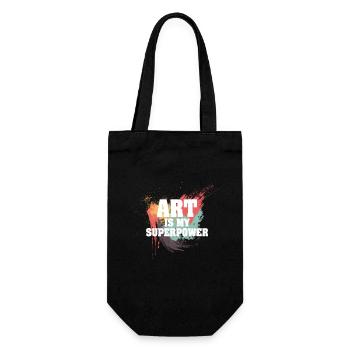 Art Is My Superpower - Gift Bag for Bottles - black - Front