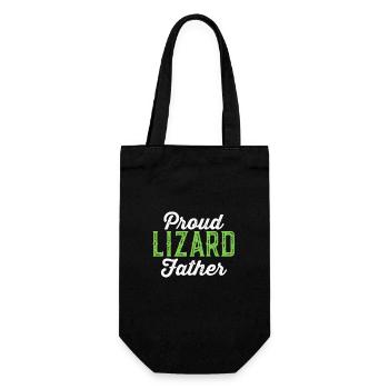 Stolzer Eidechsenvater T-Shirt - Lustiges Haustier Reptil - Geschenkbeutel für Flaschen - Schwarz - Vorne