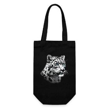 Snow Leopard Schneeleoparden Schneeleopard - Geschenkbeutel für Flaschen - Schwarz - Vorne