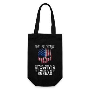 Patriot Skull US Flag USA Constitution Needs To - Gift Bag for Bottles - black - Front