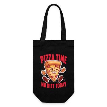 Pizza Time - Diät-Humor - Geschenkbeutel für Flaschen - Schwarz - Vorne