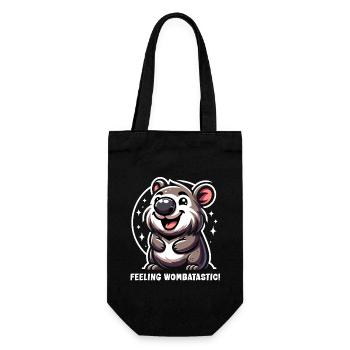 Feeling Wombat-Tastic Heute - Lustiger Wombat - Geschenkbeutel für Flaschen - Schwarz - Vorne