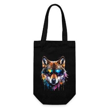 Lunettes de soleil loup imprimé animal coloré - Sac à bouteille - noir - Devant