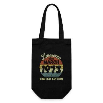 Awesome since March 1973 - Birthday - Gift Bag for Bottles - black - Front