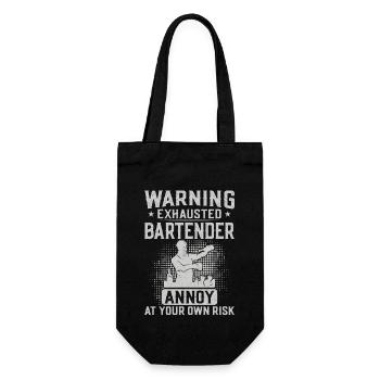 Avertissement du mixologue barman - Sac à bouteille - noir - Devant