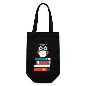 Books Owl Cute Book Illustration - Gift Bag for Bottles - black - Front