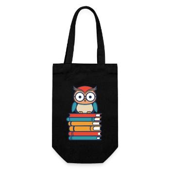 Books Owl Cute Bookworm Bookworm Bookworm - Gift Bag for Bottles - black - Front