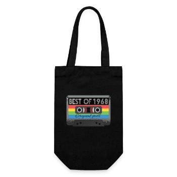 Best Of 1968 Vintage Cassette Retro Birthday - Gift Bag for Bottles - black - Front