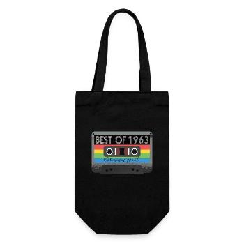 Best Of 1963 Vintage Cassette Retro Birthday - Gift Bag for Bottles - black - Front