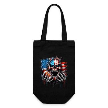 Patriotic skull design American football - Gift Bag for Bottles - black - Front