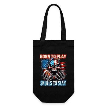 Patriotic skull design American Football - Gift Bag for Bottles - black - Front