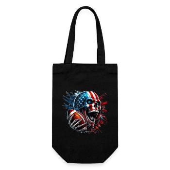 Aggressive Skull for American Football Fans - Gift Bag for Bottles - black - Front