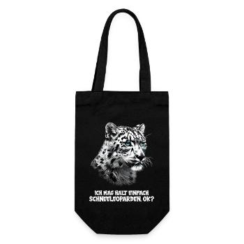 Snow Leopard Schneeleoparden Schneeleopard - Geschenkbeutel für Flaschen - Schwarz - Vorne