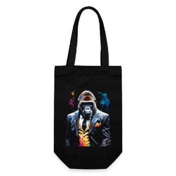 Gorilla Suit Monkey Colorful Animal Design Print - Gift Bag for Bottles - black - Front