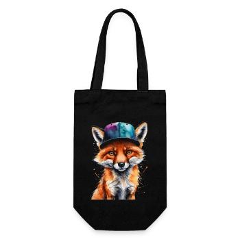 Fox Snapback Cap Cool Animal Design Print - Gift Bag for Bottles - black - Front