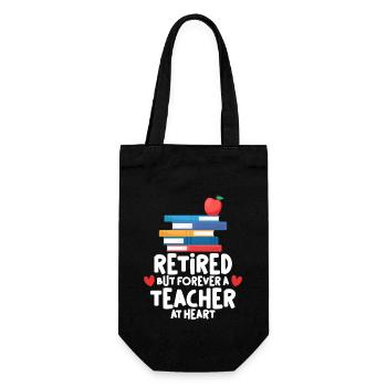 Retired But Forever a Teacher at Heart Teacher - Geschenkbeutel für Flaschen - Schwarz - Vorne