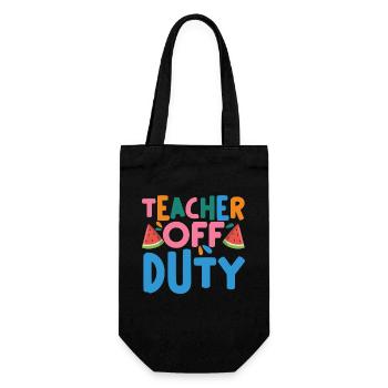 Last Day Of School Summer Break Teacher Off Duty - Geschenkbeutel für Flaschen - Schwarz - Vorne