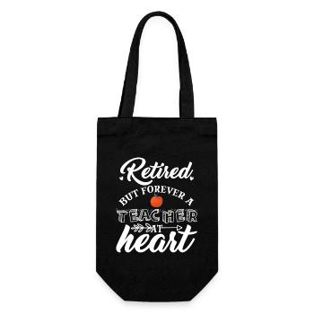 Retired But Forever A Teacher At Heart Teaching - Geschenkbeutel für Flaschen - Schwarz - Vorne