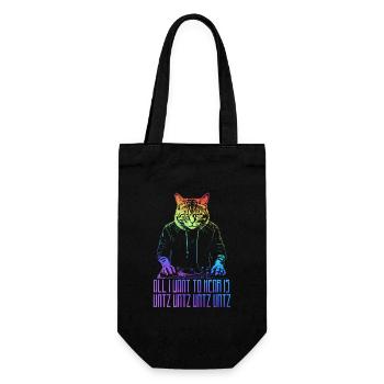 Disco Cat Hardcore Rave Music Raver, EDM DJ - Sac à bouteille - noir - Devant