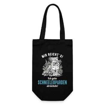Snow Leopard Schneeleoparden Schneeleopard - Geschenkbeutel für Flaschen - Schwarz - Vorne