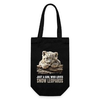 Snow Leopard Schneeleoparden Schneeleopard - Geschenkbeutel für Flaschen - Schwarz - Vorne