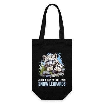 Snow Leopard Schneeleoparden Schneeleopard - Gift Bag for Bottles - black - Front