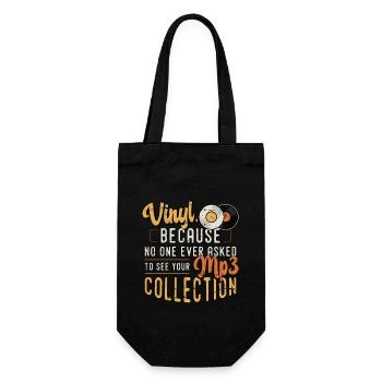 Vinyl Because No One Ever Asked Record Collector - Gift Bag for Bottles - black - Front