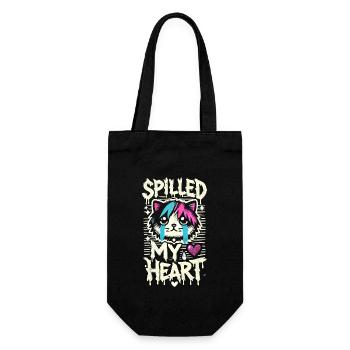 Emo Cat Design for Gothic Cat Lovers and - Gift Bag for Bottles - black - Front