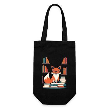 Cute Book Lover Funny Books Design - Gift Bag for Bottles - black - Front