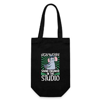 Schwergewicht am Mischpult - Sound Engineer - Geschenkbeutel für Flaschen - Schwarz - Vorne