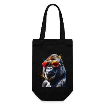 Gorilla Sunglasses Monkey Colorful Animal Design Print - Gift Bag for Bottles - black - Front