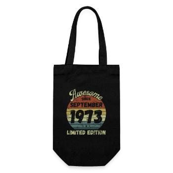 Awesome since September 1973 - Geburtstag - Geschenkbeutel für Flaschen - Schwarz - Vorne
