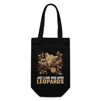 Leoparden Leopard - Geschenkbeutel für Flaschen - Schwarz - Vorne
