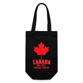Canada Not just Colder Cooler - Canadian Maple - Geschenkbeutel für Flaschen - Schwarz - Vorne