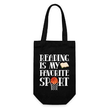 Reading Is My Favorite Spot Basketball World Book - Geschenkbeutel für Flaschen - Schwarz - Vorne