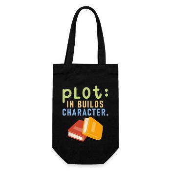 Plot It Builds Charactet Book Writing Writer - Geschenkbeutel für Flaschen - Schwarz - Vorne