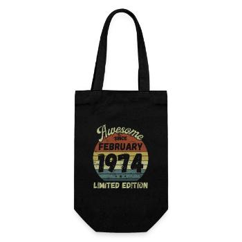 Awesome since February 1974 - Geburtstag - Geschenkbeutel für Flaschen - Schwarz - Vorne
