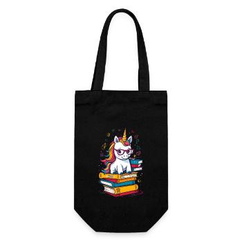 Unicorn Fantasy Stories Cute Bookworm - Gift Bag for Bottles - black - Front