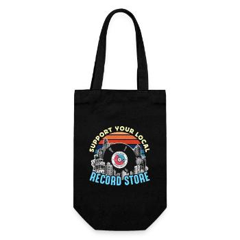 Les disques vinyles soutiennent votre collectionneur de disques local - Sac à bouteille - noir - Devant