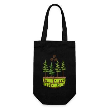 I Turn Coffee Into Compost Blue Planet - Gift Bag for Bottles - black - Front