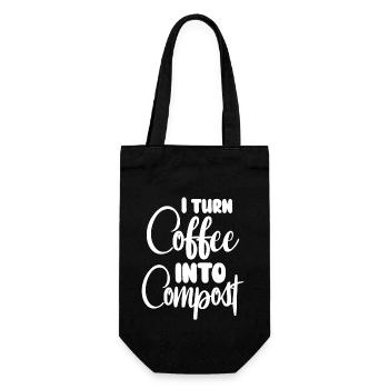 Ich verwandle Kaffee in Kompost Blue Planet - Geschenkbeutel für Flaschen - Schwarz - Vorne