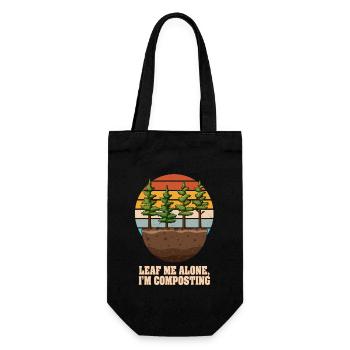 Leaf Me Alone I'm Composting - Gift Bag for Bottles - black - Front