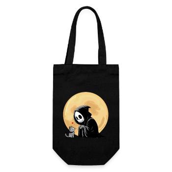 Halloween Skeleton Death Cat Full Moon Gothic Funny - Gift Bag for Bottles - black - Front