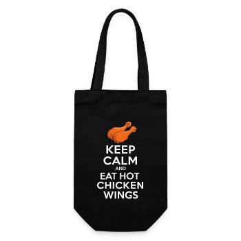 Hot Chicken Wings Spicy Wings Buffalo Wings - Geschenkbeutel für Flaschen - Schwarz - Vorne