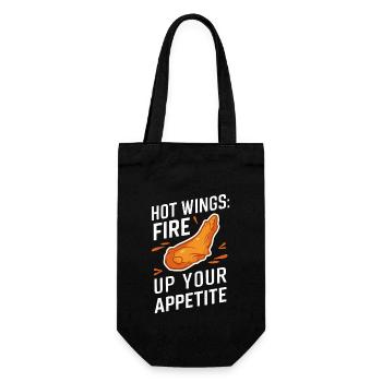 Hot Chicken Wings Spicy Wings Buffalo Wings - Geschenkbeutel für Flaschen - Schwarz - Vorne
