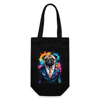 Carlin Costume Chien Coloré Drôle Animal Design Imprimer - Sac à bouteille - noir - Devant