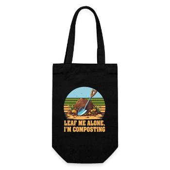 Feuille-moi seul je composte - Sac à bouteille - noir - Devant